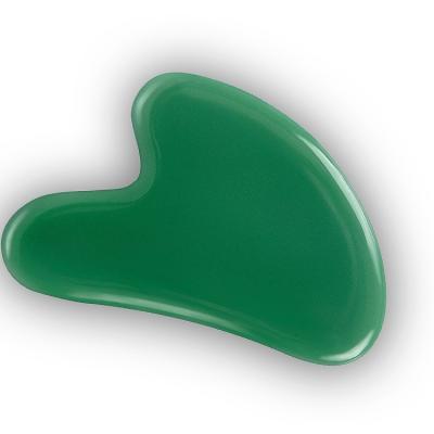 China Face Neck Body Massage Tool Heart Shape Aventurine Jade Stone Guasha Green Aventurine Gua Sha for sale