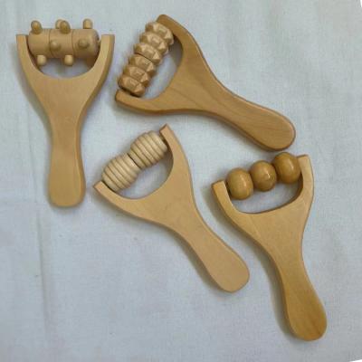 China Maderotherapy Wooden Massage Roller for Body Muscles and Neck Handheld Wood Therapy Roller for sale