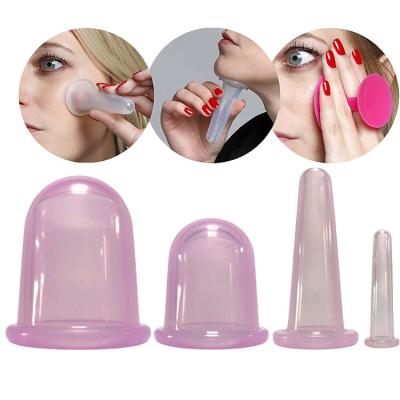 China Anti-Cellulite Facial Cupping Set 4 Medical Grade Silicone Cups for Women's Beauty for sale