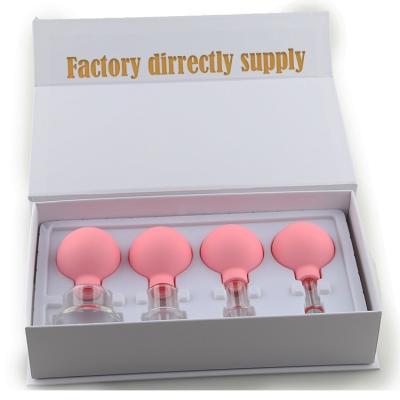 China Simple and Portable Glass Rubber Cupping Set for Body Cup Vacuum Suction Massage Tool for sale