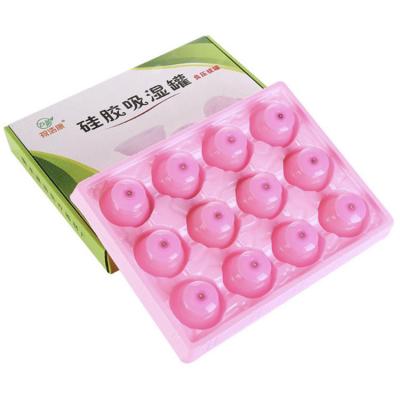 China Healthcom 12pcs Pink Silicone Cupping Sets for Face and Body Massage Suction Therapy for sale