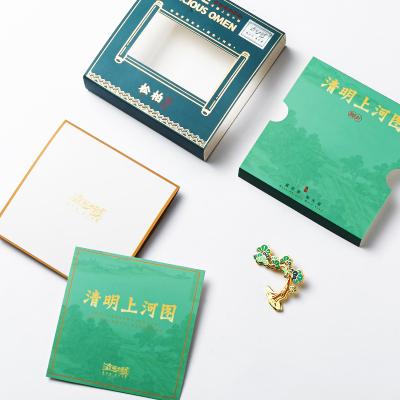 China Hotel and Resort Gift Metal Enamel Pin and Cypress Pin Badge Gift Box Business Gift Madrigal Series for sale