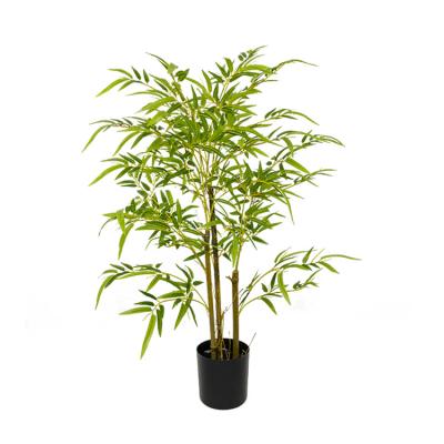 China Plants Tree Leaves Environmental Green 90CM Pot Environmental Picking Room Decorative Artificial Bamboo for sale