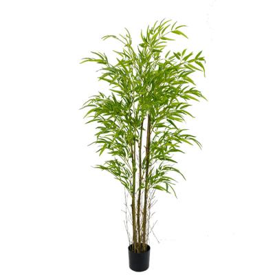 China Environmental Full Plastic Silk Bamboo Tree 120ccm Artificial Bamboo Silk Tree Leaf Indoor And Outdoor Use for sale