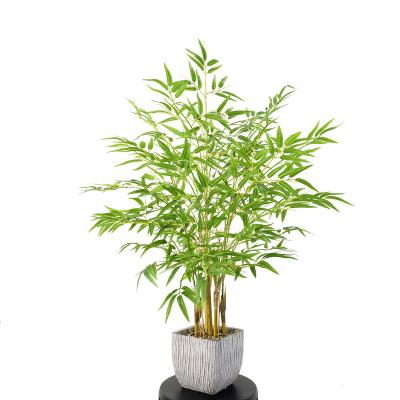 China Artificial Bamboo Bonsai Tree Ornament 3ft Natural Silk MaterialAlmost Anti-UV Green for sale