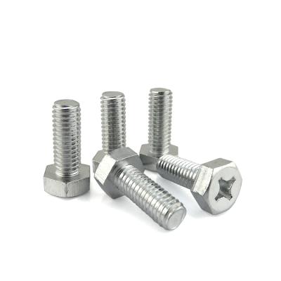 China Stainless Steel Carbon Steel M6 White Zinc Cross Recessed Hex Bolt And Nut for sale