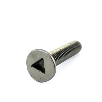 China Pan Customized M3 Flat Head 304 Stainless Steel Machine Thread Triangle Drive Security Anti-theft Screw for sale