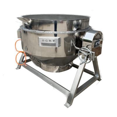 China Vegetable Processing Plant Caramel Halwa Khoya Cooking Making Machine Soup Fruit Jam Cooker Kettle Jacketed Cooking Mixer With Agitator Agitator Gas Heating for sale