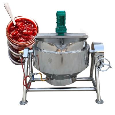 China Vegetable Processing Plant Electric Sugar Automatic Cooking Pot Industrial Coated Cheese Cooking Sauce Pan Sugaring Paste Making Machine Machine for sale