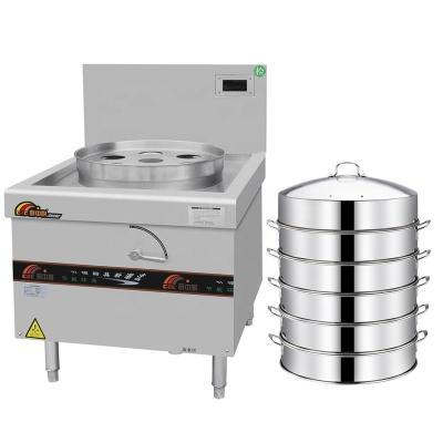 China Commercial 15KW Automatic Water Intake Steamed Industrial Cabinet Dimsum Dumpling Steamer Bun Maker For Restaurant for sale