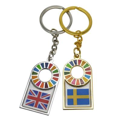 China Custom High Quality Fashion Zinc Promotional Logo Gift Alloy Metal SDGs Key Chain for sale