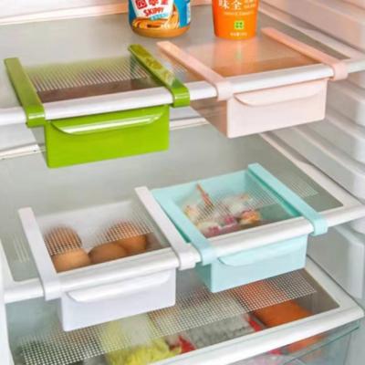 China Modern PP Refrigerator Storage Refrigerator Drawer Storage Container Fridge Basket Storage Pull Out Drawer Box for sale