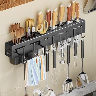 China Flexible Detachables On The Wall Knife Rack Stainless Steel Wall Mounted Utensil Holder Kitchen Rack for sale