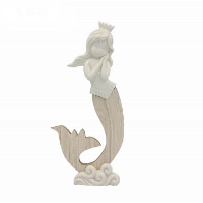 China Porcelain with MDF Porcelain Summer season ceramic MDF mermaid vivid gifts design home decoration for sale