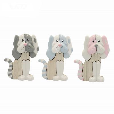 China Porcelain with MDF Porcelain Sitting MDF Ceramic Dog Figurine for Vivid Decoration Gifts Design Home Decoration for sale