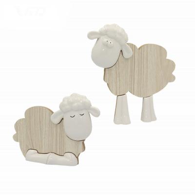 China Porcelain with MDF Jack MDF White Sheep Figurine Porcelain Ceramic Home and Garden for Vivid Gifts Design Home Decoration for sale