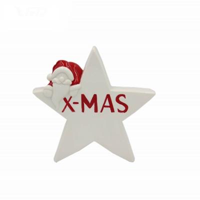 China 2022 Popular Ceramic Porcelain Christmas Gifts Home Decoration Santa Claus With Vivid Star Gifts for sale