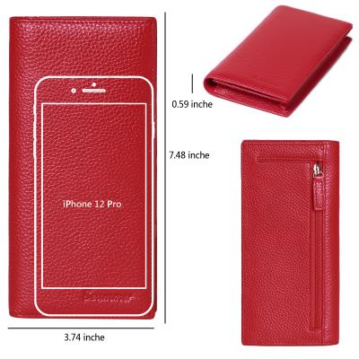 China Waterproof 2022 Women's Leather Wallet RFID Blocking Slim Genuine Leather Wallet Wallet For Women for sale