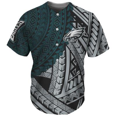 China Custom Team Knit Breathable Baseball Jersey Eagle Sports Baseball Uniform Polynesian Tribal Design Apparel NFLE Football for sale