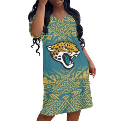 China 1 MOQ Anti-Static Drop Shipping Team Women Polynesian Samoan Tribal Custom Night NFL American Football Loose Design Dress Big Size Casual for sale