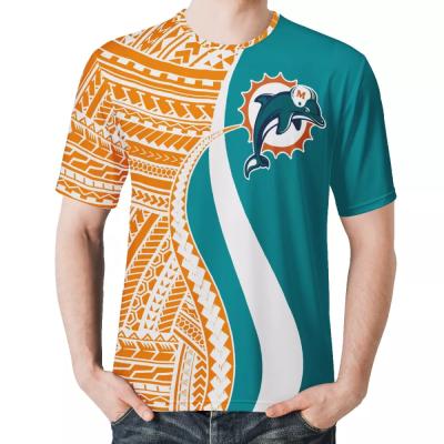 China New Polynesian Cyan Polynesian Anti-Wrinkle New Polynesian Cyan Tribal American Football NFL Team Clothing Custom Oversize Man T-shirt Fashion Men Shirt for sale