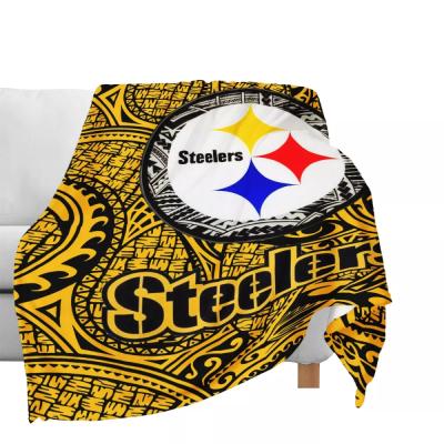 China Hot Sales Anti-static Polynesian Samoan Tribal Design NFL American Football Team Knitted Sofa Bedding Cover Custom Blanket for sale