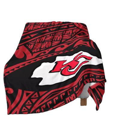 China Wholesale Price Anti-Static Polynesian Samoan Tribal Design NFL Custom American Football Team Knitted Comfy Blanket for sale