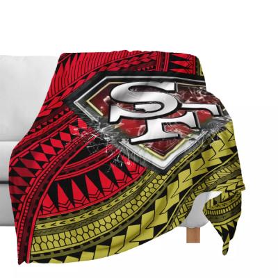 China Custom American Football Team Knitted Retro Style NFL Blanket From Factory Outlet Anti-Static Polynesian Samoan Tribal Design for sale