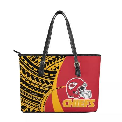 China 2021 Brand New Customized Logo Customized Casual Women PU Leather Purses Fashion Purses Elegant Polynesian Traditional Tribal HEADS Lady Bag NFLE for sale