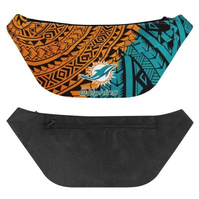 China Custom American Football Samoan Tribal Luxury Waist Bag All-match Water Proof Polynesian Design NFL Team Logo Fanny Pack Men Ma'am for sale