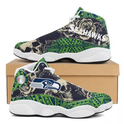 China Fashion\Comfortable\Durable\Breathable\Lighted Promotional Skulls Print Polynesian Tribal Sneakers NFL Custom Samoa Design Team Logo Basketball Shoes for sale