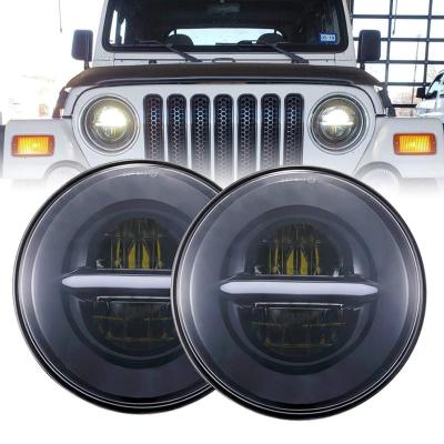 China 7 Inch Led Headlight With Halo For Harley Motorcycle For Jeep JK With Drl And Amber Turn Signals Wrangler JK for sale