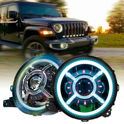 China 9 inch led round headlight hi/lo driver-beam projector headlights for jeep wrangelr jl gladiator JT 9 inch for sale