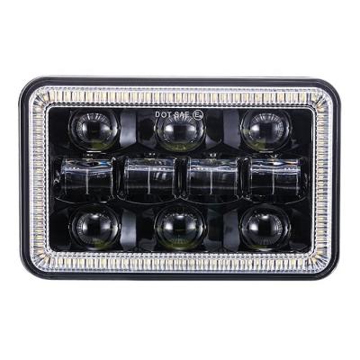 China 60w 4x6 H4651 H4652 Inch LED Headlights Rectangular Headlight With DRL/Turn Signal Replacement Light For Kenworth T800 W900 T600 FLD 120 for sale