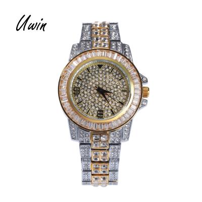 China High Quality Automatic Date Iced Out Branded Watches For Men Hip Hop Gold Bling Bling Wrist Watch for sale