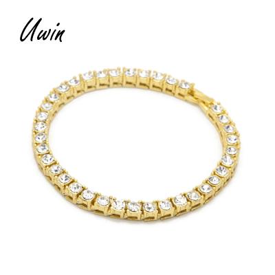 China Hiphop 2019 New Arrivals Tennis Chain Bracelet Men Iced Out 1 Row Crystal Rapper Bling Bling Jewelery for sale