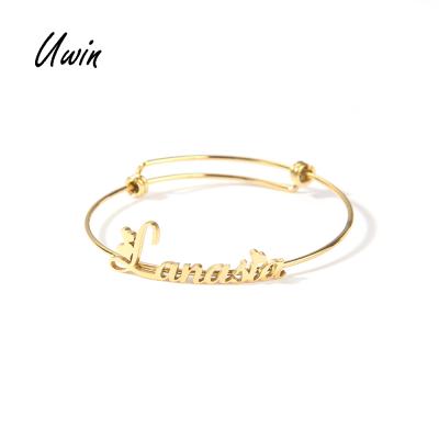 China Hiphop New Arrival Stainless Steel Customizable Name Adjustable Bracelet Personalized Name Adult Bracelet for sale