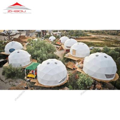 China 100% waterproof 6m waterproof geodesic dome glamping tent for resort for sale