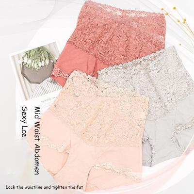 China Hot Underwear Women's Tuck Briefs Lace Ladies Tummy Shape Breathable Panties High Waist Lingerie Women's Panties for sale