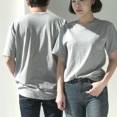 China Anti-Shrink Factory Directly Supply High Quality Round Neck Solid Color Gray Men's T-Shirt for sale