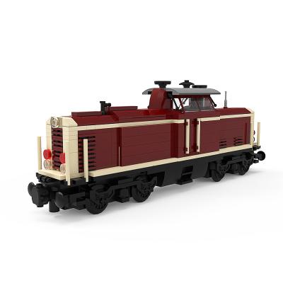 China DIY Building Brick V100 Train Classic German Railway Cargo Track Locomotive Sets Car Vehicle Model Building Blocks Expert Trains Gifts Toy for sale