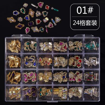 China Nail Charms Nail Art Charms Stickers Decoration Jewelry Designer Nail Art With Rhinestone Charms 240pcs 3d Fashion Glitter Crown Alloy Nail Jewelry for sale