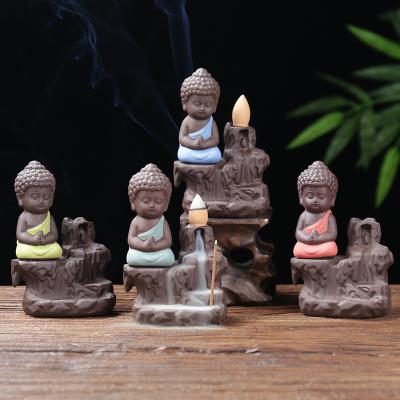 China Arabic Buddha Oud Incense Yoga Incense Smoke Backflow Censer Middle Eastern Color Waterfall Censer Holder Arabic Chinese Censer Holder for sale