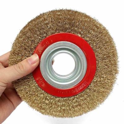 China Wire Wheel Brush Bevel Bench Polishing Wire Brush Circular Grinder for sale