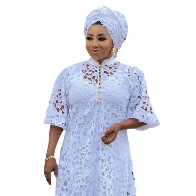 China DT-000060African Women's Dress Ethnic Feng Shui Dissolved Lace Hollow-out Skirt Plus Size Women's Dresses Casual Dresses for sale