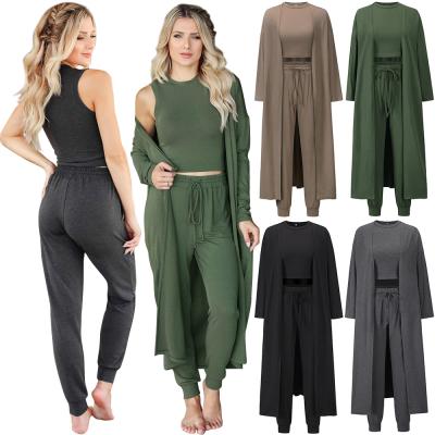 China Breathable Fall 2021 Daily Outdoor Street Popular Three-piece Suit Sports Invest And Pants Woman Sport Suits for sale