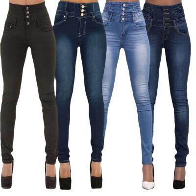 China DT-P000039 2021Wholesale high slim buttocks viable custom made elastic skinny jeans plus size women's jeans for sale