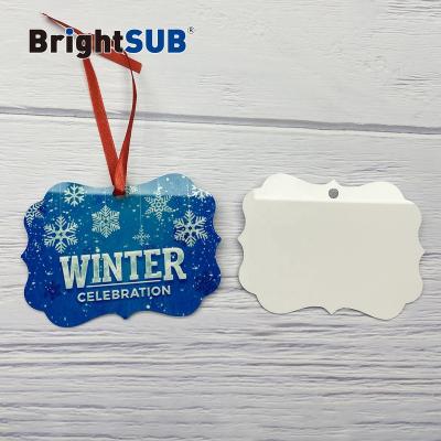 China Brightsub 0.75mm Double Sided Aluminum Double Sided Sublimation Foil Christmas Ornaments Benelux Metal Blanks Pearlized White Decoration for sale