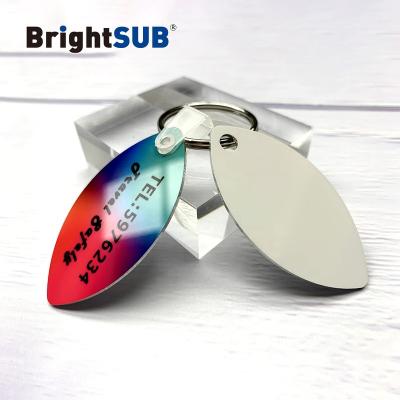 China BrightSUB 1.0mm White Gloss Sublimation Metal Key Chain Aluminum Heat Transfer Custom Printing Blank Picture Printable for sale