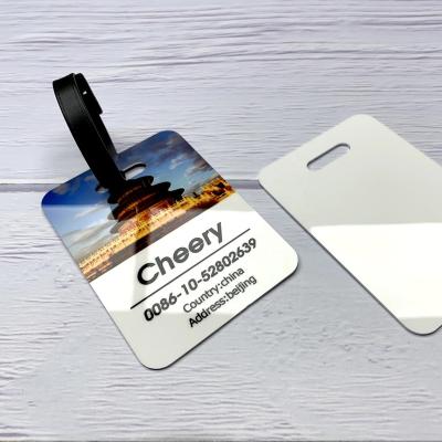 China BEAUTYSUB 1.15mm HD Metallic Single Sided Sublimation Luggage Tag Metal Aluminum Luggage Tags Coated High Definition Bag Tag for sale